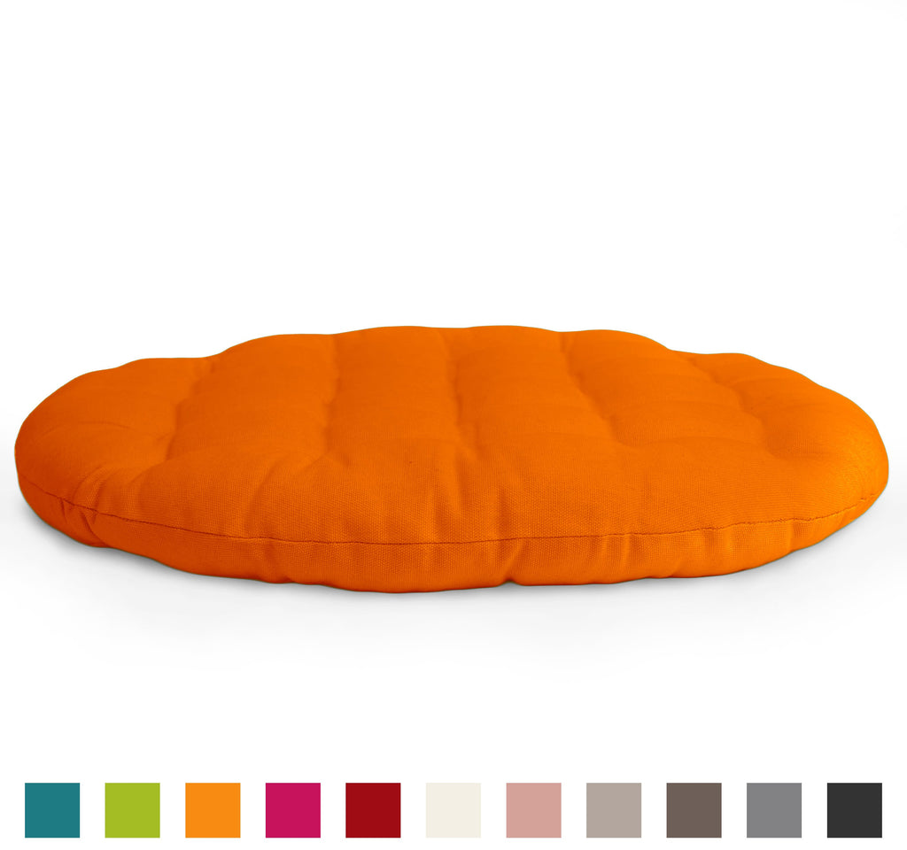 Encasa Homes Zafu Yoga 20" (50cm) Floor Cushion for Meditation - Orange