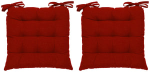 Encasa Homes Chairpad 40x40cm (2pc pack) - Dyed Cotton Canvas Filled Cushion - Red