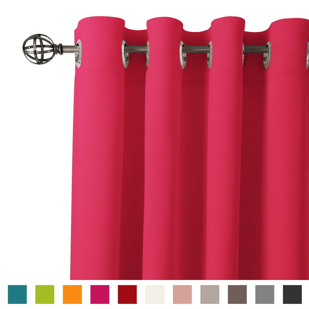 Encasa Homes 2 pc Cotton Curtain - Plain Colour Medium weight (4.5 x 5 ft, Fuchsia Pink)