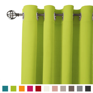 Encasa Homes 1 pc Cotton Curtain - Plain Colour Medium Weight - Size 4.5x7 ft, Lime Green