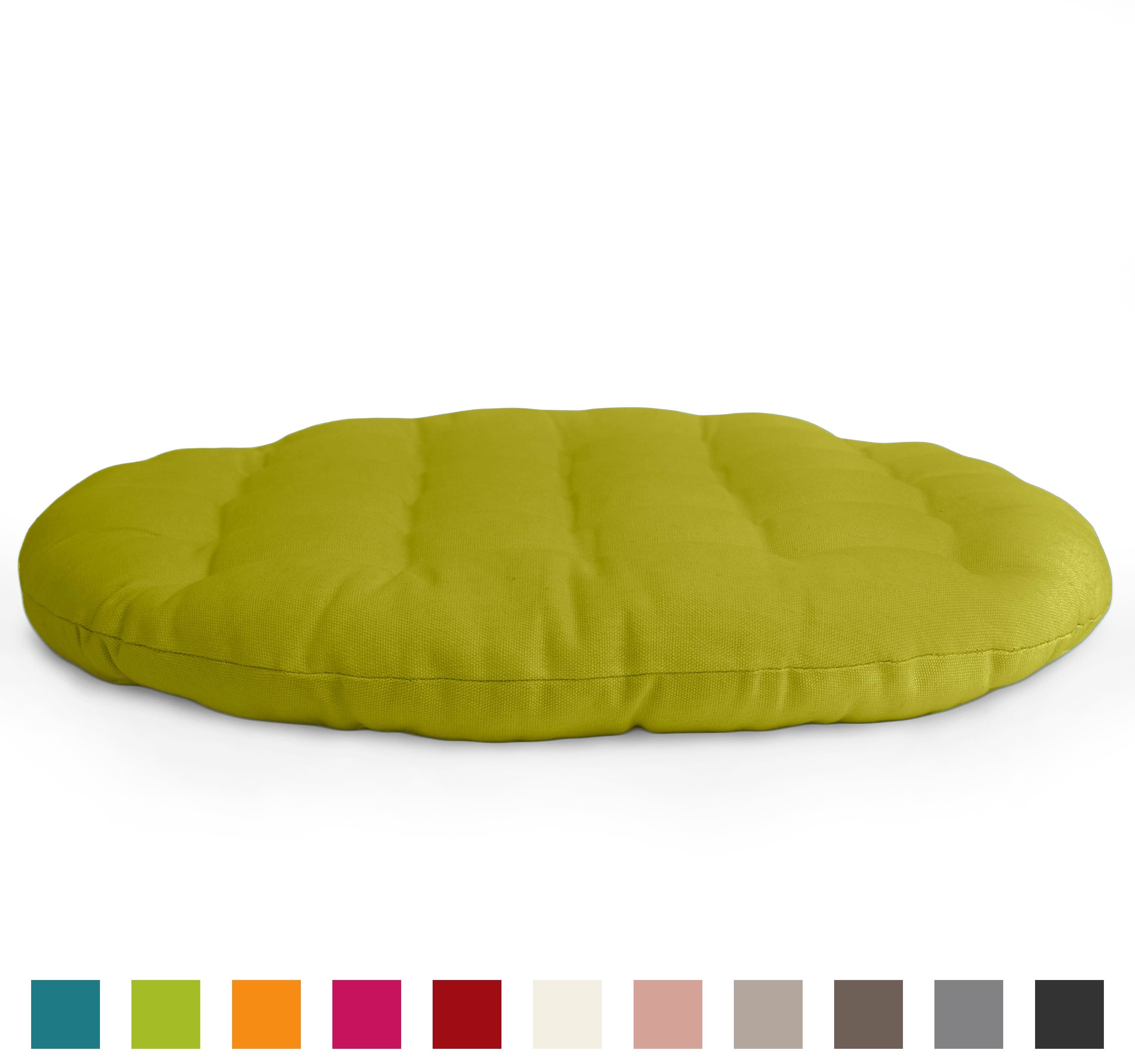 Encasa Homes Zafu Yoga 20" (50cm) Floor Cushion for Meditation - Lime Green
