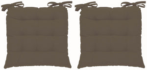 Encasa Homes Chairpad 40x40cm (2pc pack) - Dyed Cotton Canvas Filled Cushion - Taupe
