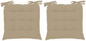 Encasa Homes Chairpad 40x40cm (2pc pack) - Dyed Cotton Canvas Filled Cushion - Lin