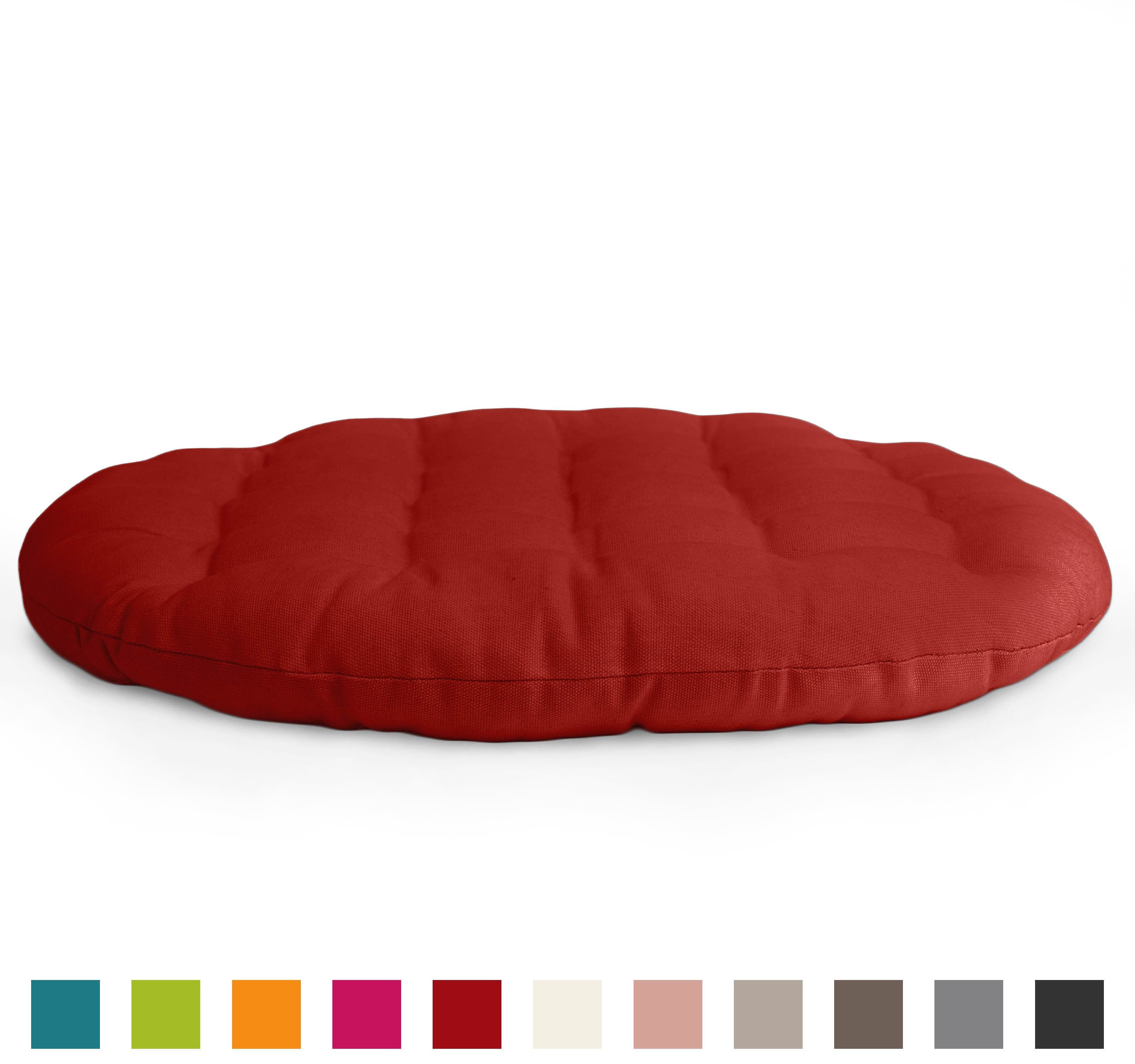 Encasa Homes Zafu Yoga 20" (50cm) Floor Cushion for Meditation - Deep Red