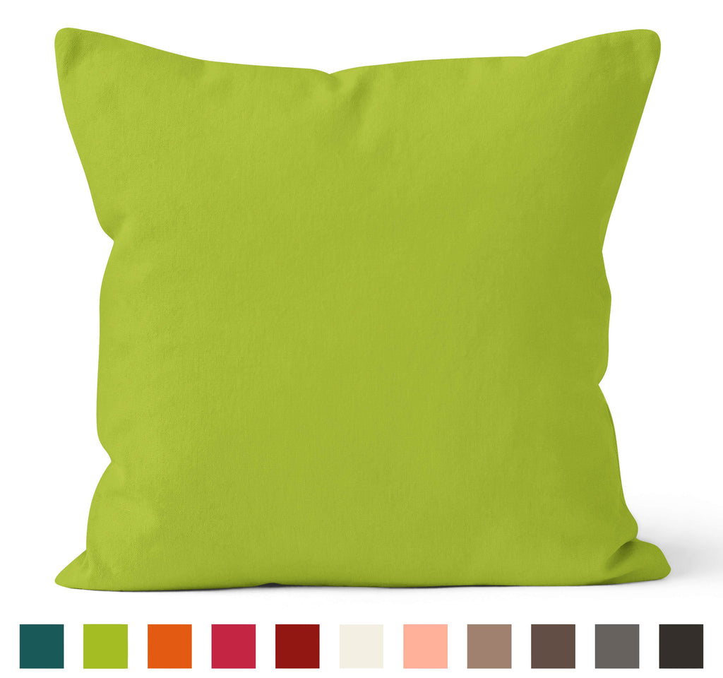 Encasa Homes Dyed Cotton Canvas Filled Cushion - 60x60 cm, Lime Green