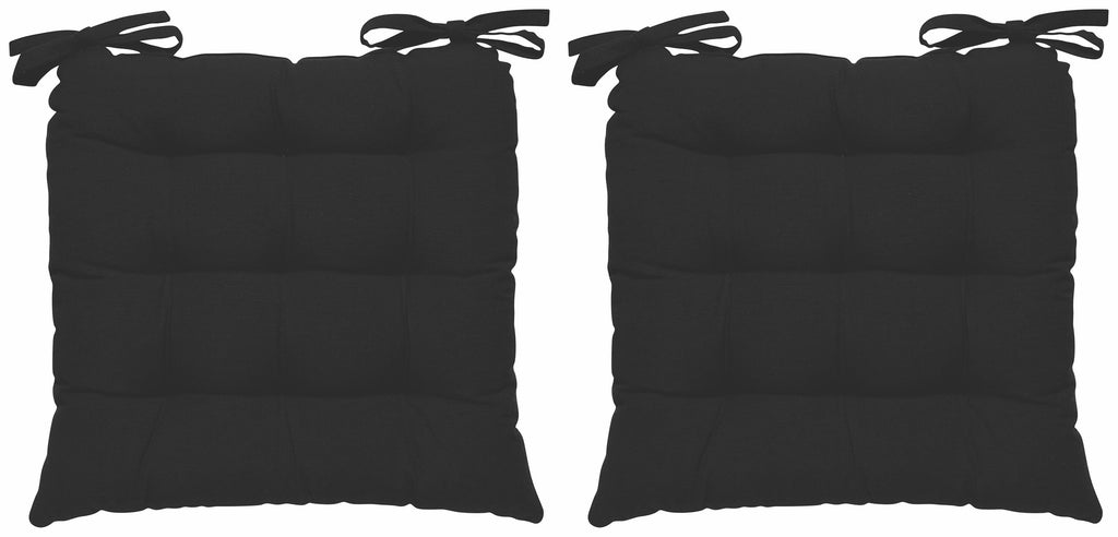 Encasa Homes Chairpad 40x40cm (2pc pack) - Dyed Cotton Canvas Filled Cushion - Anthracite.