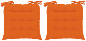 Encasa Homes Chairpad 40x40cm (2pc pack) - Dyed Cotton Canvas Filled Cushion - Orange