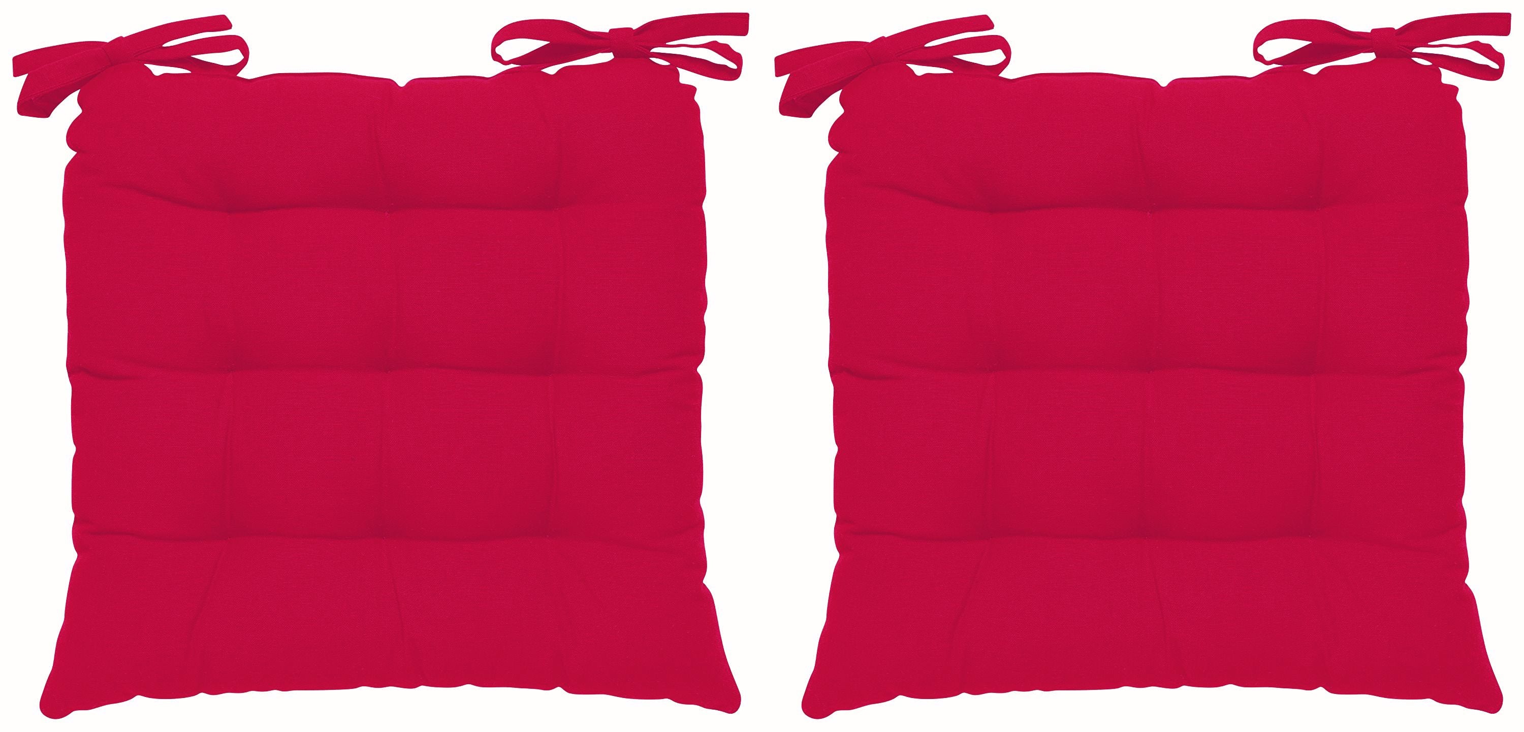 Encasa Homes Chairpad 40x40cm (2pc pack) - Dyed Cotton Canvas Filled Cushion - Fuchsia Pink