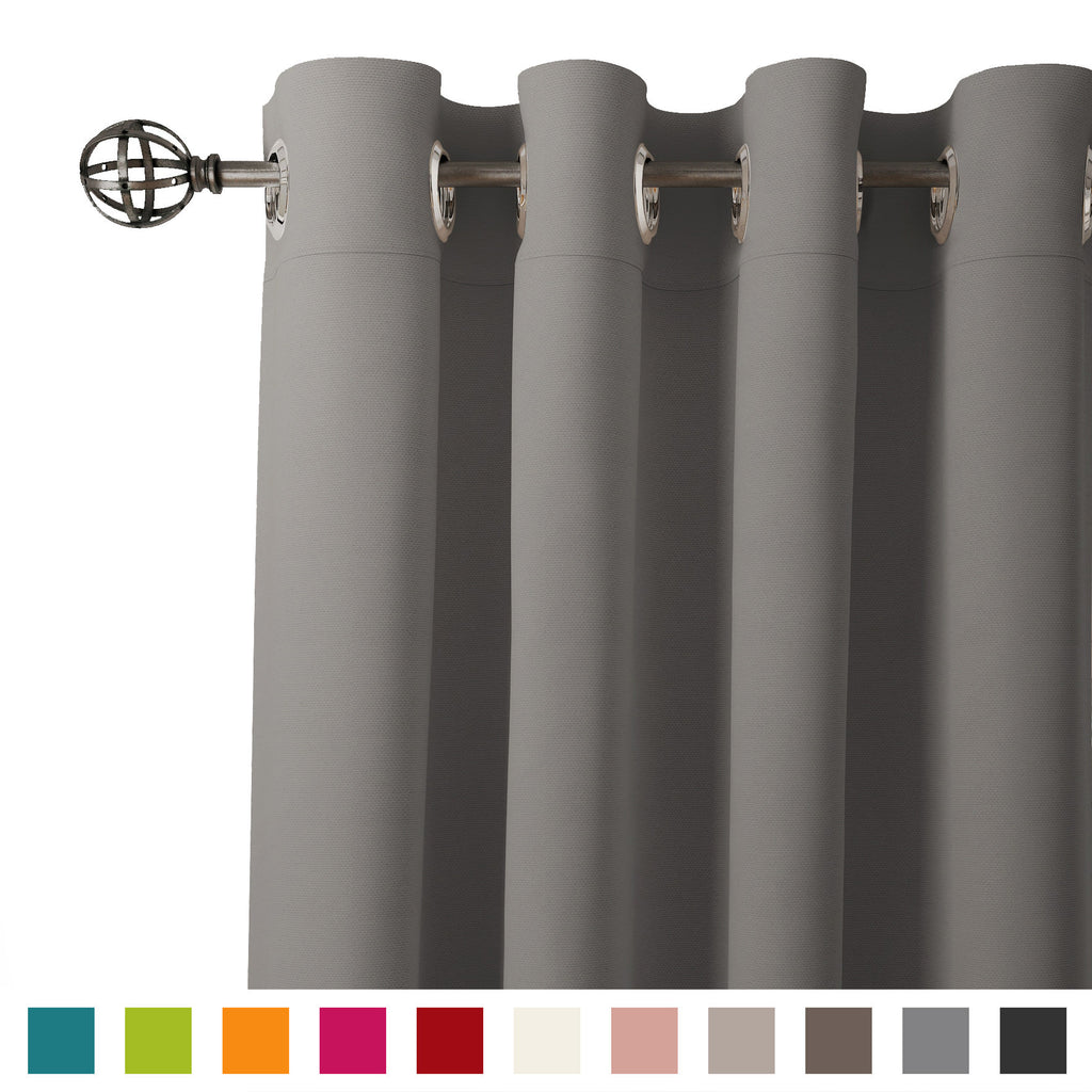 Encasa Homes 2 pc Cotton Curtain - Plain Colour Medium weight (4.5 x 5 ft, Grey)