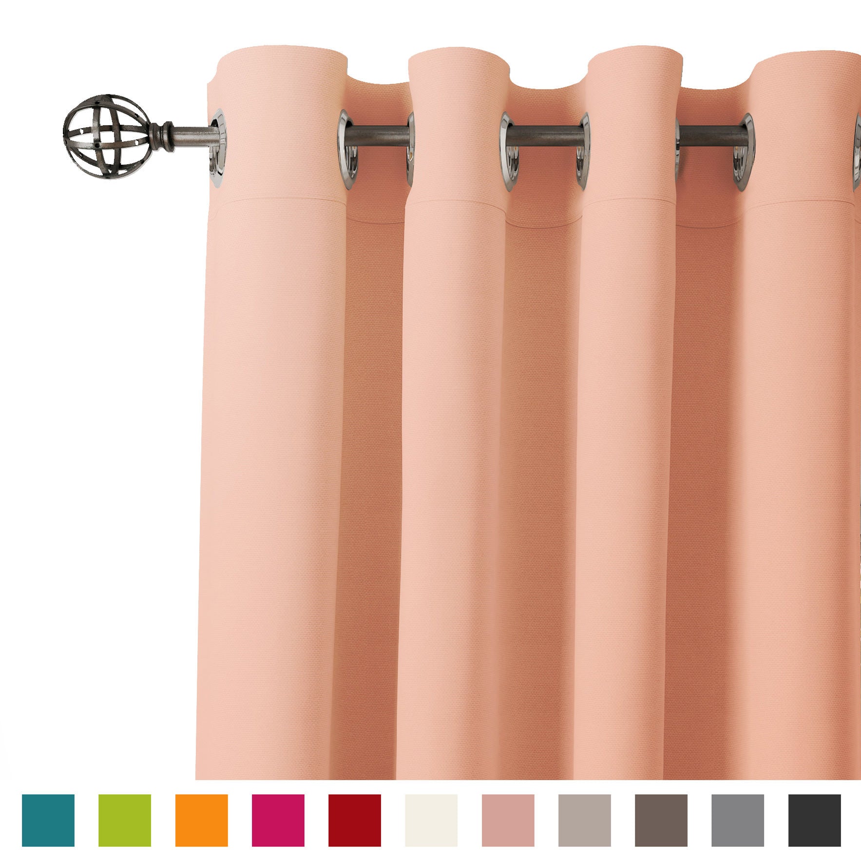 Encasa Homes 2 pc Cotton Curtain - Plain Colour Medium weight (4.5 x 5 ft, Powder Pink)