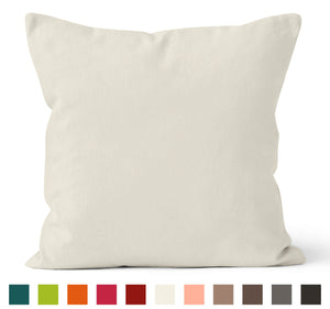 Encasa Homes Dyed Cotton Canvas Cushion Cover (Choose with or without fillers) - 50x50 cm, Natural