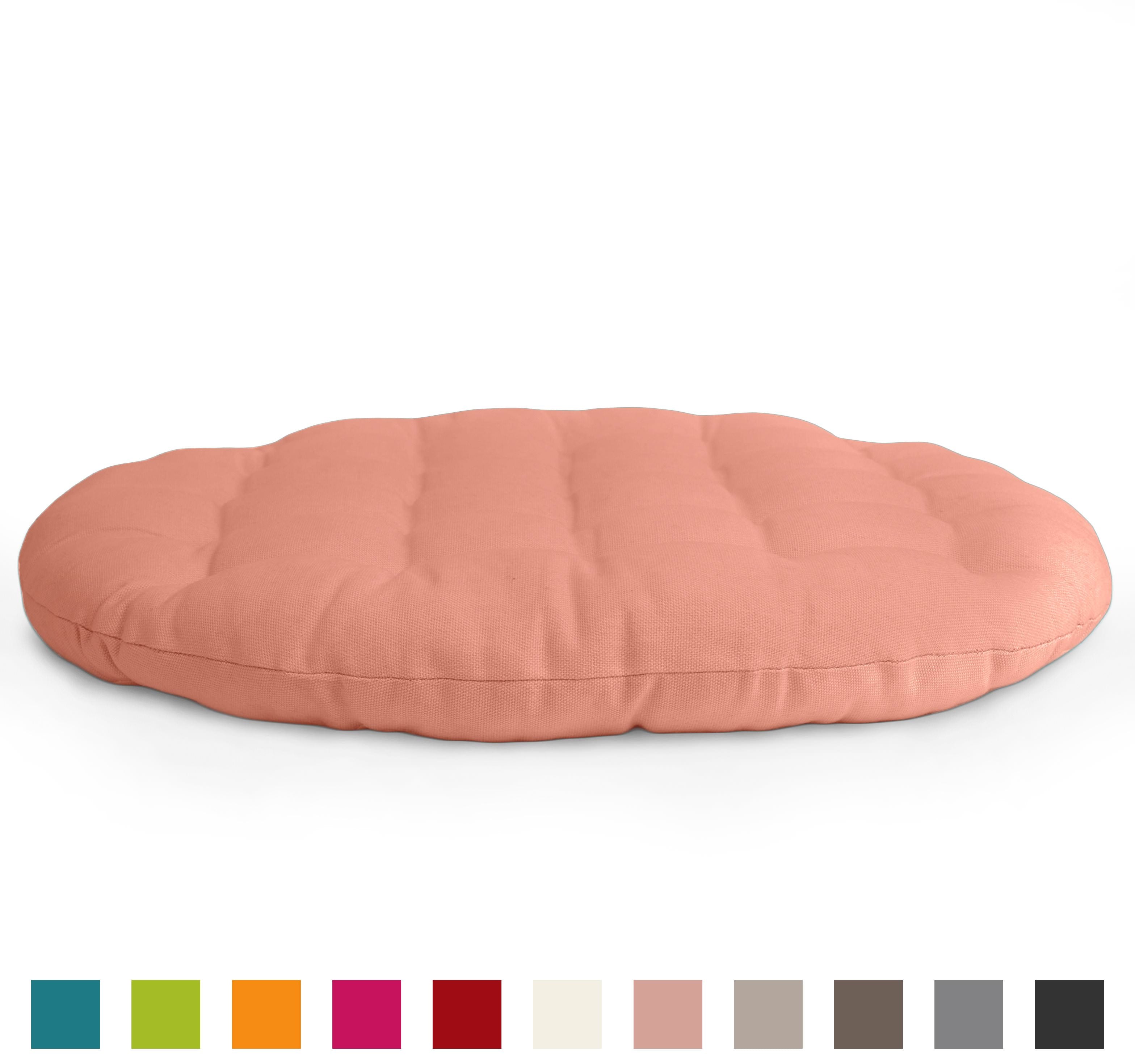 Encasa Homes Zafu Yoga 20" (50cm) Floor Cushion for Meditation - Powder Pink