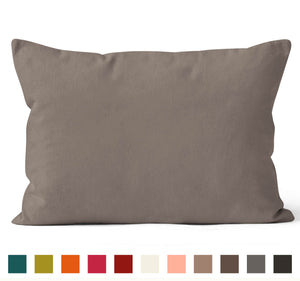 Encasa Homes Dyed Cotton Canvas Filled Cushion - 30x50 cm, Taupe