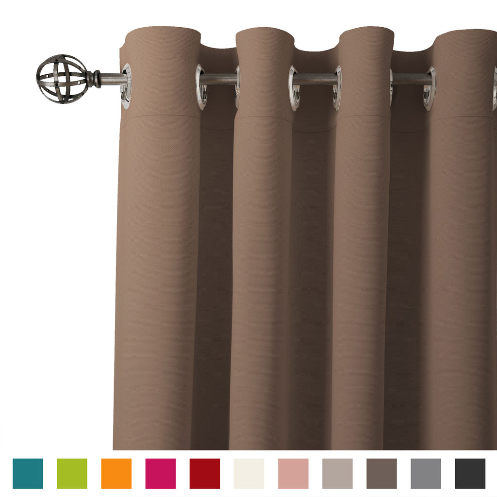 Encasa Homes 2 pc Cotton Curtain - Plain Colour Medium weight (4.5 x 5 ft, Taupe)