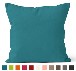 Encasa Homes Dyed Cotton Canvas Cushion Cover (Choose with or without fillers) - 30x30 cm, Azul Blue