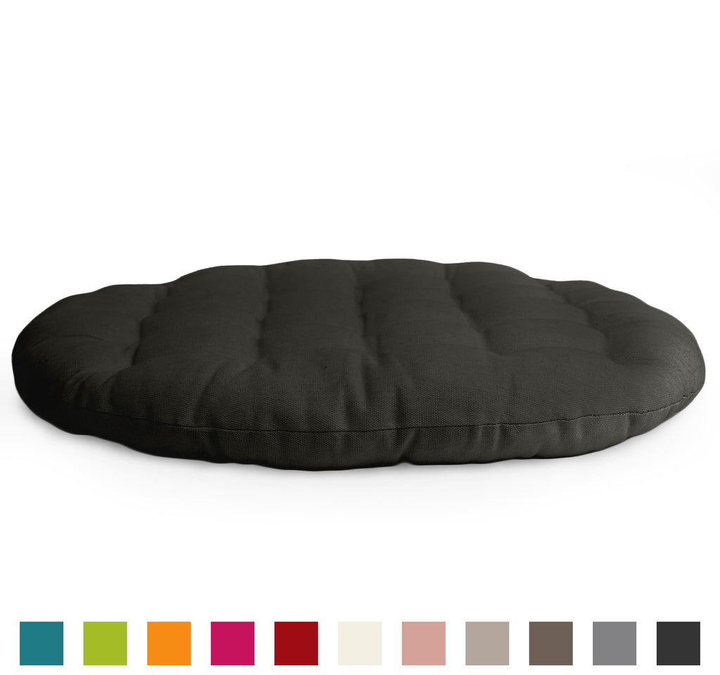 Encasa Homes Zafu Yoga 20" (50cm) Floor Cushion for Meditation - Charcoal Grey