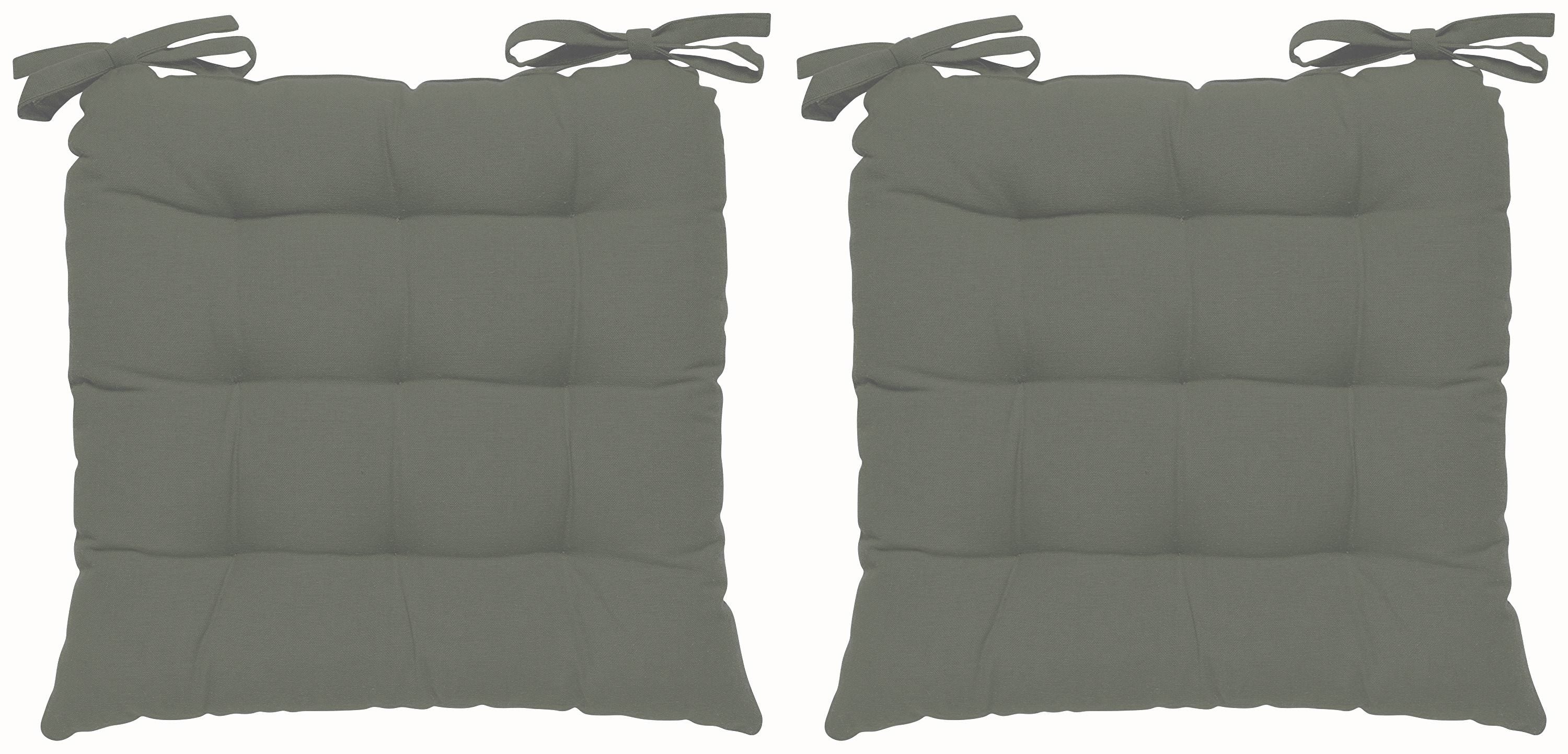 Encasa Homes Chairpad 40x40cm (2pc pack) - Dyed Cotton Canvas Filled Cushion - Gris