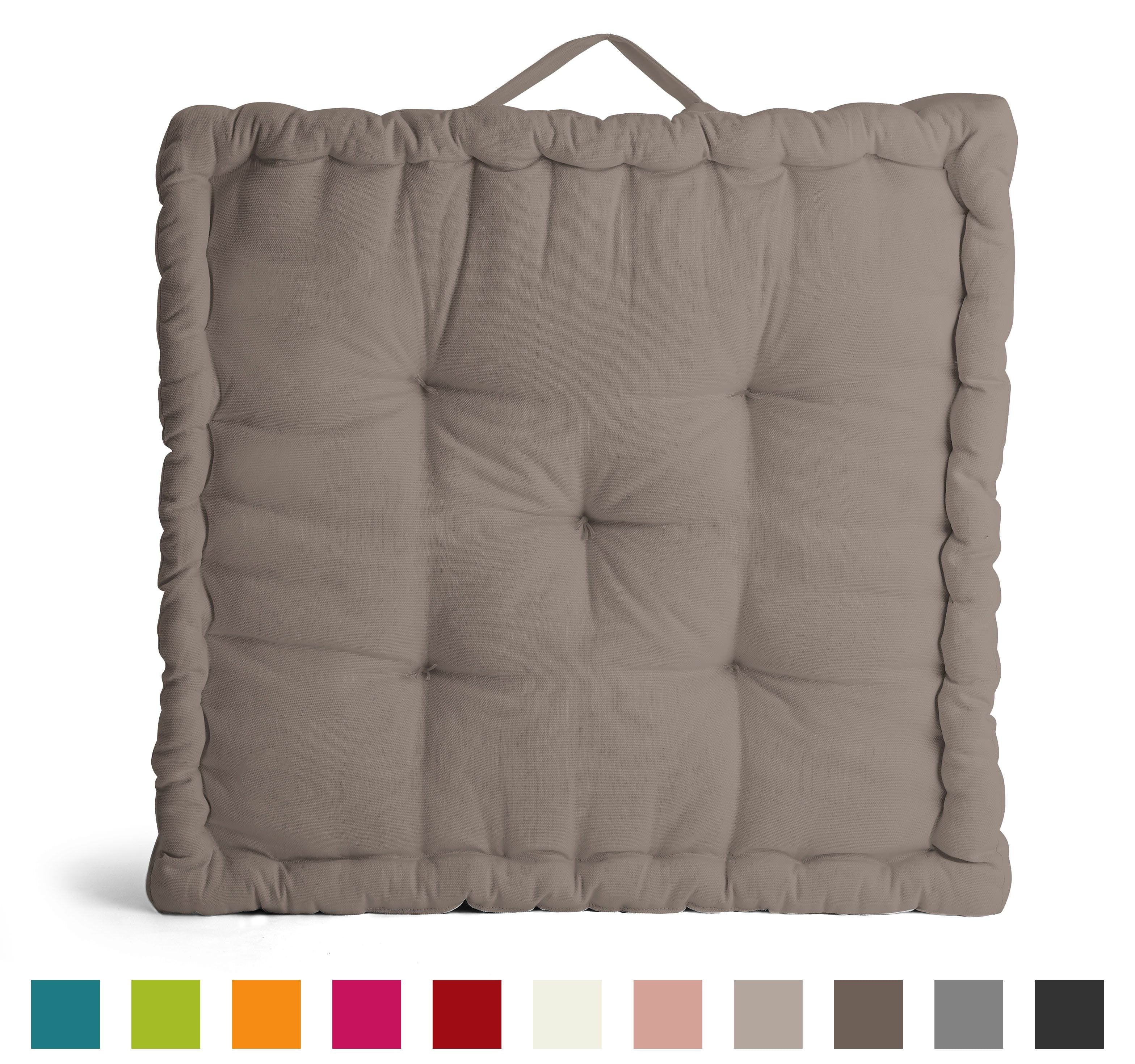 Encasa Homes Rich Cotton Canvas Floor Cushions- choice of 11 colours and 3 sizes