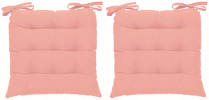 Encasa Homes Chairpad 40x40cm (2pc pack) - Dyed Cotton Canvas Filled Cushion - Rose Poudre