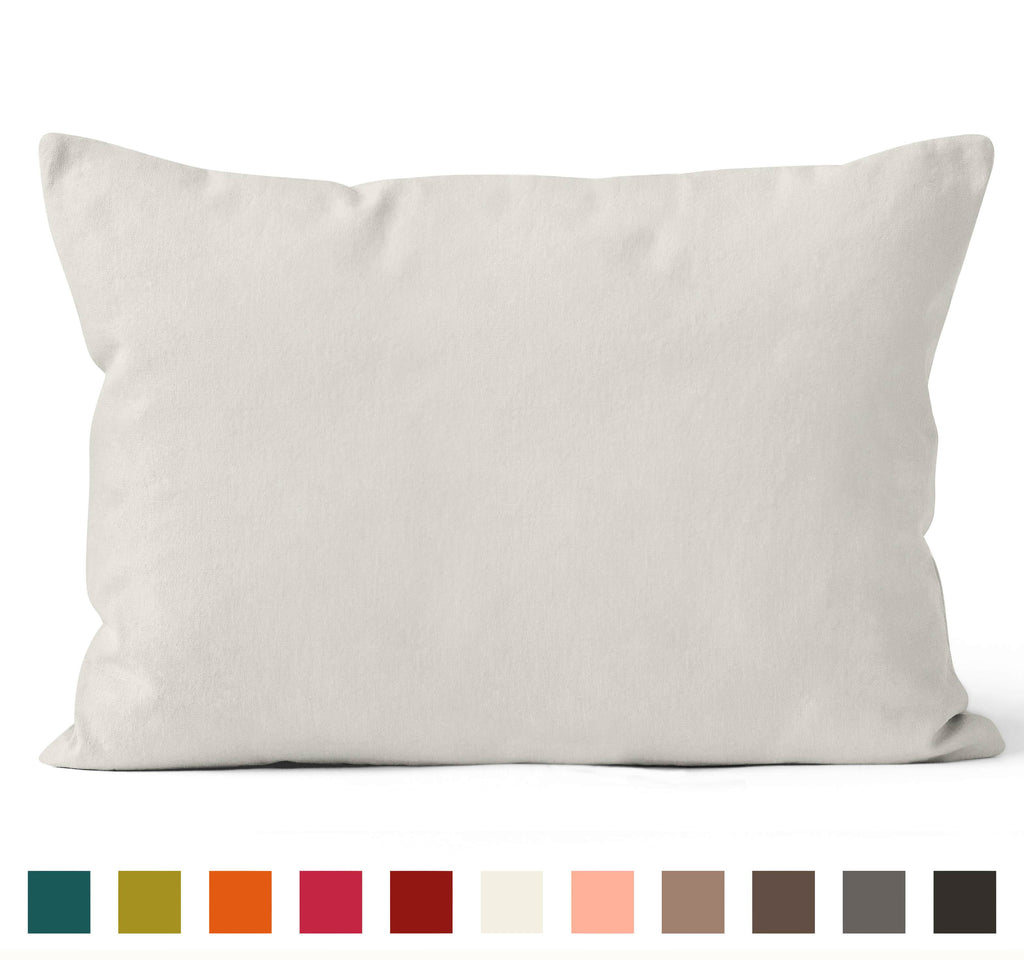 Encasa Homes Dyed Cotton Canvas Cushion Cover (Choose with or without fillers) - 30x50 cm, Natural